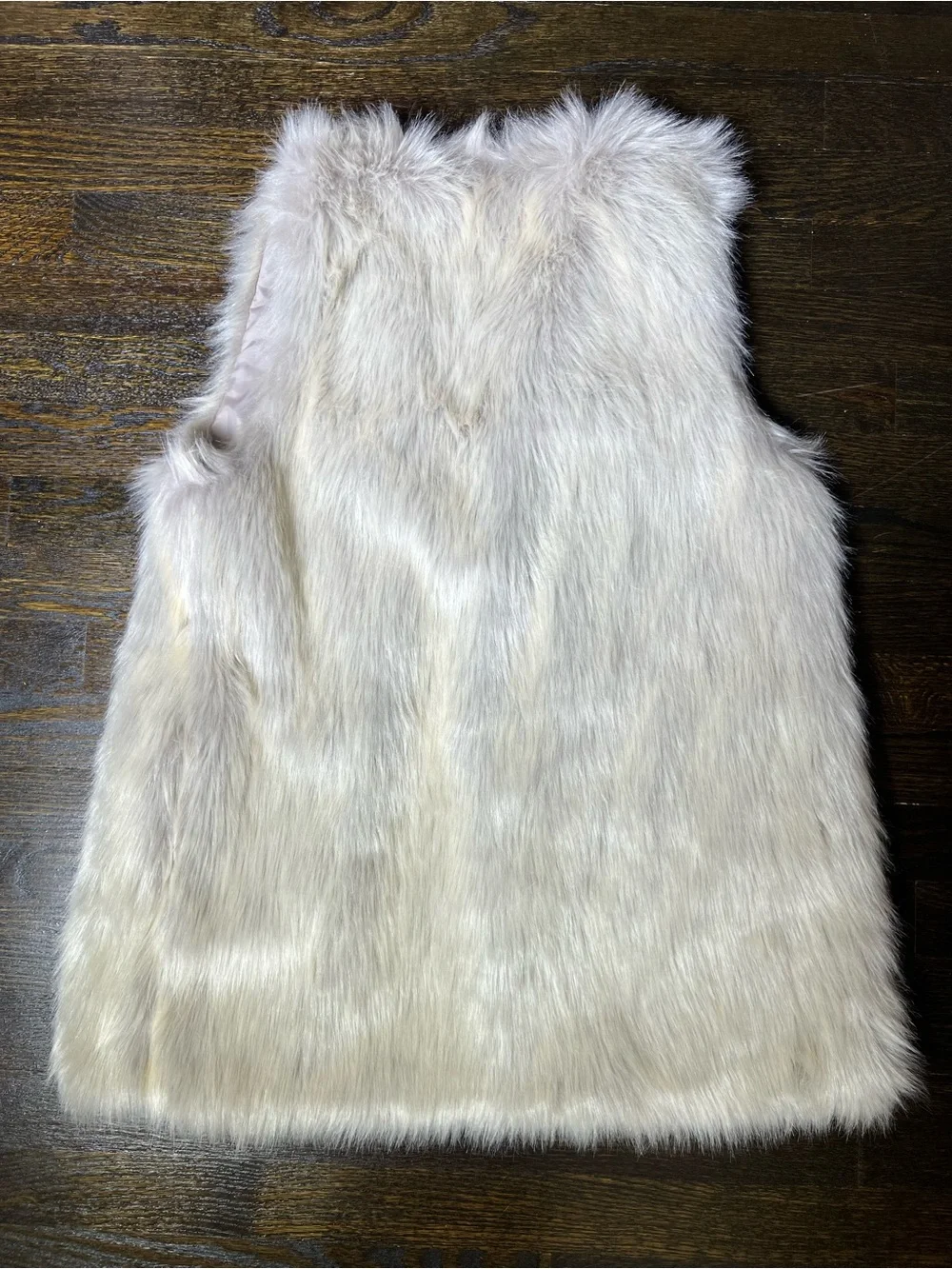 Forever 21 Cream Faux Fur Open Front Vest Medium